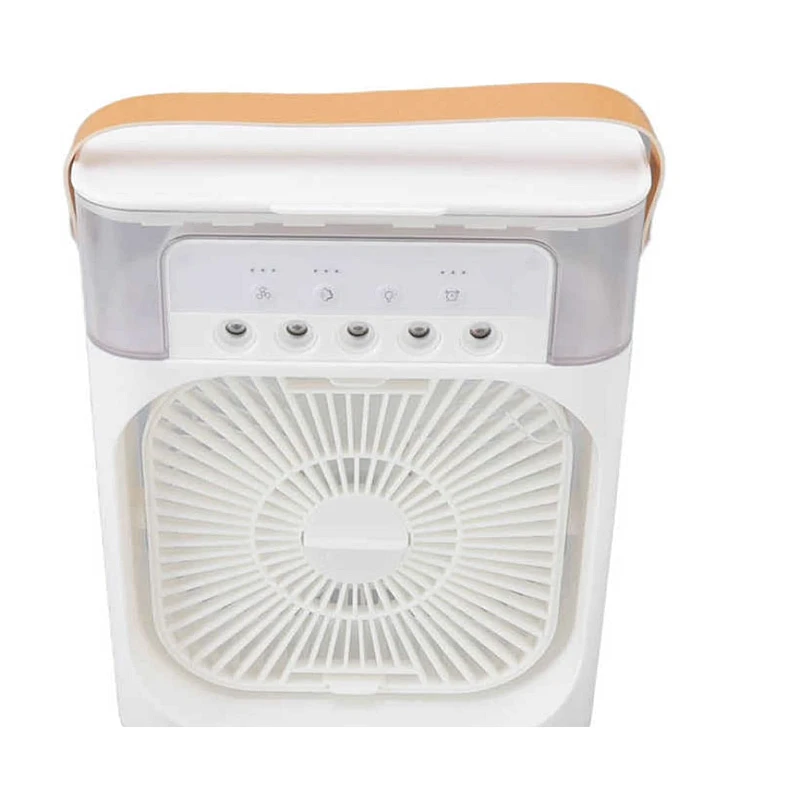 Ventilator Portabil cu Aburi 3-în-1 – Răcire, Umidificare și LED Ambiental