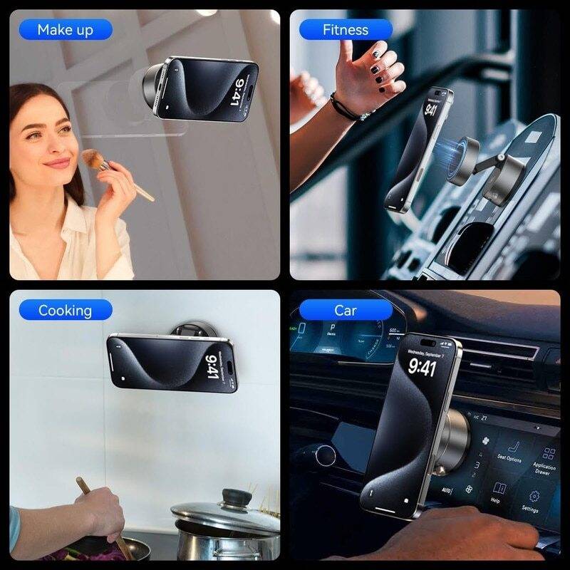Suport auto magnetic pentru Telefon cu dubla utilizare acasa si masina rotund